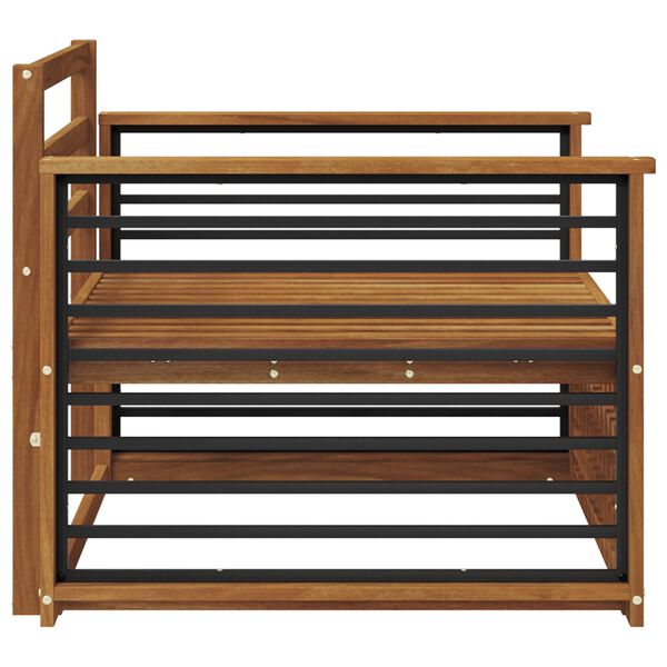 vidaXL 2 Pi&egrave;ce Canap&eacute; avec Accoudoirs Bois d'Acacia Massif Naturel