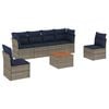 vidaXL Salon de jardin 7 pcs avec coussins gris r&eacute;sine tress&eacute;e
