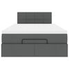 vidaXL Lit ottoman avec matelas gris fonc&eacute; 120x190 cm tissu