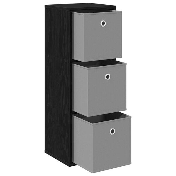 vidaXL Buffet avec tiroir Ch&ecirc;ne noir 30,5 x 27 x 84,5 cm