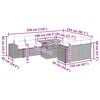 vidaXL Salon de jardin avec coussins 10 pcs gris résine tressée acacia