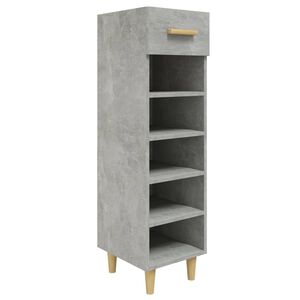 vidaXL Armoire &agrave; chaussures Gris b&eacute;ton 30x35x105 cm Bois d'ing&eacute;nierie