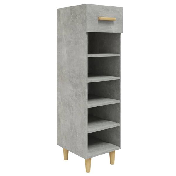 vidaXL Armoire à chaussures Gris béton 30x35x105 cm Bois d'ingénierie