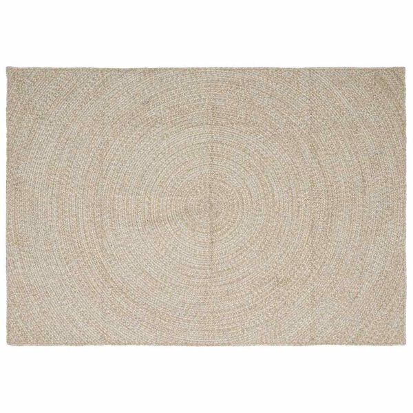 vidaXL Tapis de surface Naturel et Blanc 160 x 230 cm Jute
