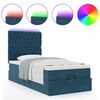 vidaXL Cadre de lit ottoman avec matelas bleu fonc&eacute; 90x200 cm velours