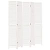 vidaXL Cloison de s&eacute;paration 5 panneaux blanc bois de paulownia massif