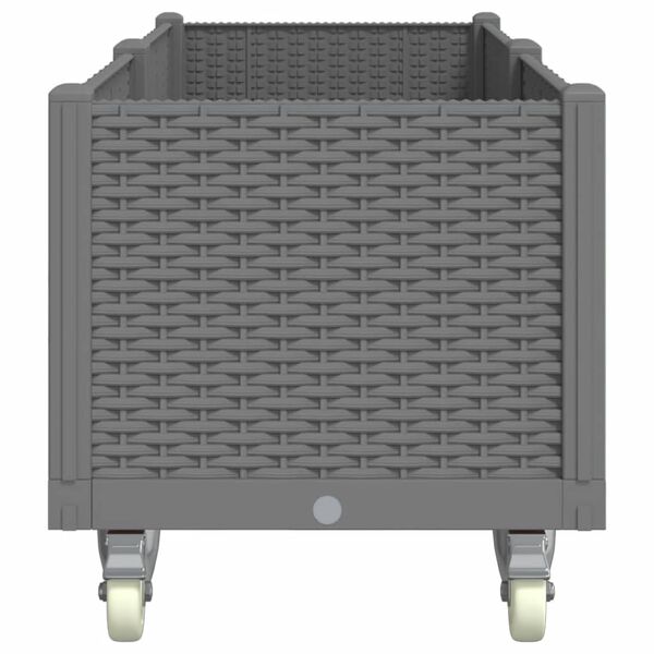 vidaXL Jardini&egrave;re &agrave; roulettes gris clair 160x50x54 cm PP