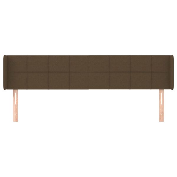vidaXL T&ecirc;te de lit avec oreilles Marron Fonc&eacute; 163x16x78/88 cm Tissu