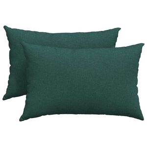 vidaXL Coussins de canap&eacute; 2 pcs Vert fonc&eacute; 60 x 40 cm tissu