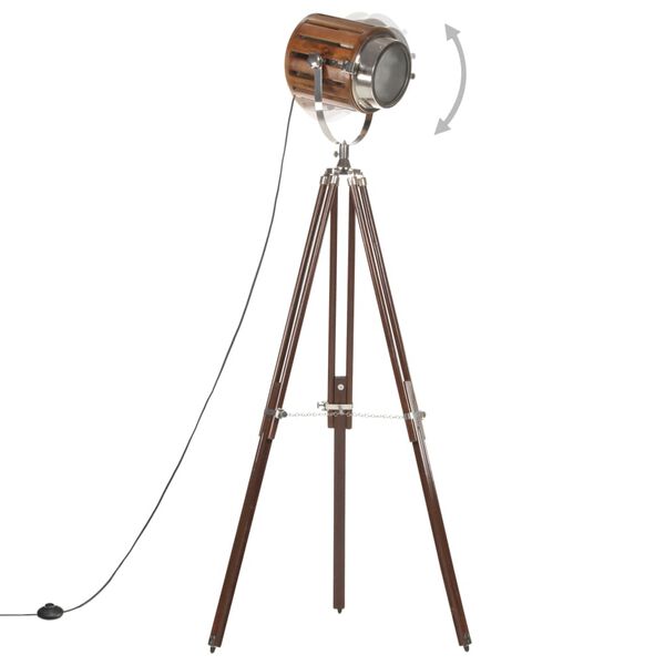 vidaXL Lampadaire à trépied bois de manguier massif 186 cm
