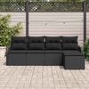 vidaXL Ensemble de canap&eacute; de jardin avec stockage 5 pcs Noir polyrotin