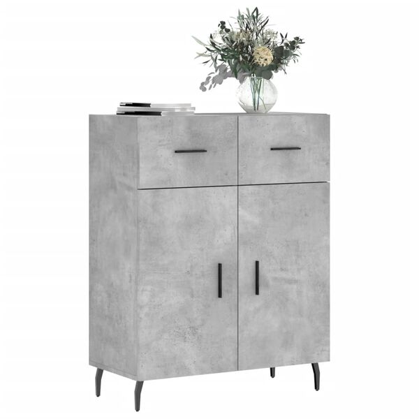 vidaXL Buffet gris b&eacute;ton 69,5x34x90 cm bois d'ing&eacute;nierie