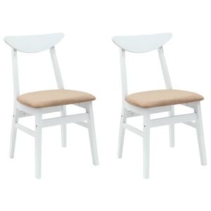 vidaXL Chaises de salle &agrave; manger 2 pcs Blanc 42 x 47.5 x 81 cm