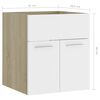 vidaXL Armoire d'évier Blanc et chêne sonoma Bois d’ingénierie