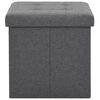 vidaXL Tabourets de rangement pliables lot de 2 gris foncé Faux lin
