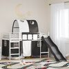 vidaXL Lit mezzanine pour enfants Blanc et Noir 74,5 x 190 cm M&eacute;tал