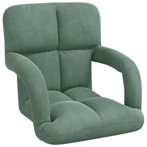 vidaXL Fauteuil de sol Vert Mer 58 x 62 x 58 cm Velours