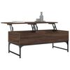 vidaXL Table basse ch&ecirc;ne marron 100x50x40cm bois d'ing&eacute;nierie et m&eacute;tal