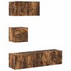 vidaXL Ensemble de meubles TV 4 pcs Ch&ecirc;ne fum&eacute; Bois d'ing&eacute;nierie