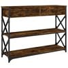 vidaXL Table console ch&ecirc;ne fum&eacute; 100x28x75 cm bois d'ing&eacute;nierie