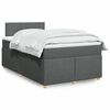 vidaXL Sommier à lattes de lit avec matelas Gris foncé 120x200cm Tissu
