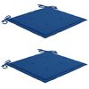 vidaXL Chaises de jardin lot de 2 avec coussins bleu royal Teck massif
