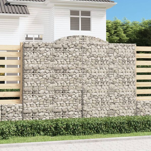vidaXL Paniers &agrave; gabions arqu&eacute;s 7 pcs 300x30x220/240 cm fer galvanis&eacute;