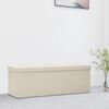 vidaXL Banc de rangement pliable Blanc cr&egrave;me Faux lin