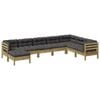vidaXL Salon de jardin 8 pcs avec coussins bois de pin impr&eacute;gn&eacute;