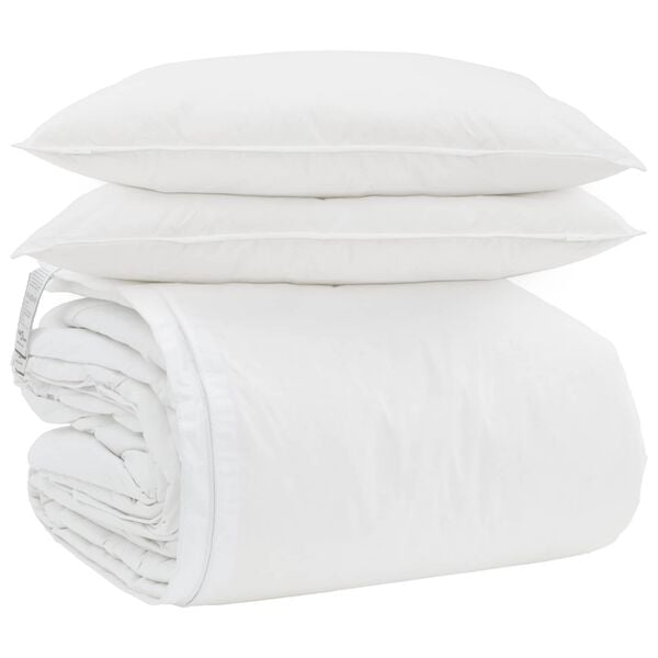 vidaXL Ensemble de Duvet avec oreiller 3 pcs Blanc Plume de canard