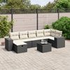 vidaXL Salon de jardin 8 pcs avec coussins noir résine tressée