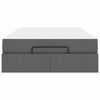 vidaXL Cadre de lit avec matelas avec matelas 2 pcs Gris Fonc&eacute; tissu