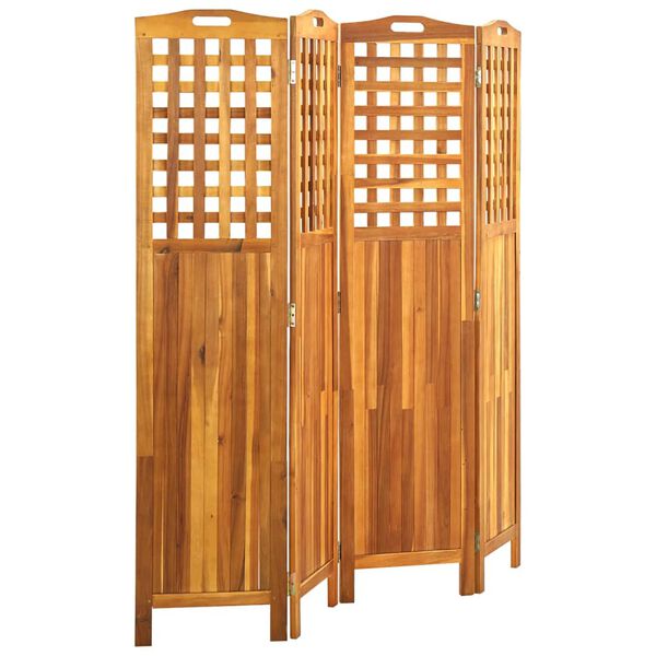 vidaXL Cloison de s&eacute;paration 4 panneaux 161x2x170 cm Bois d'acacia
