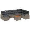 vidaXL Ensemble de canap&eacute; de jardin 9 pc Gris Poly rotin