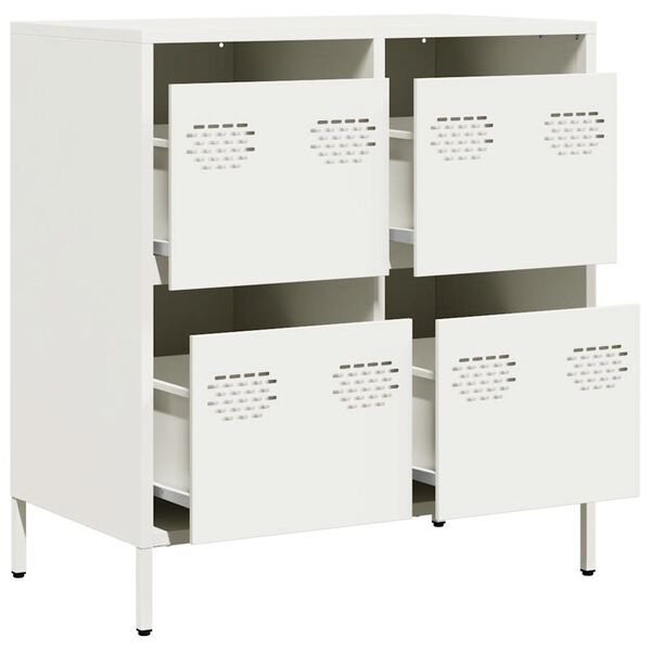 vidaXL Buffet blanc 68x39x73,5 cm acier laminé à froid