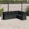 vidaXL Salon de jardin 6 pcs avec coussins noir r&eacute;sine tress&eacute;e