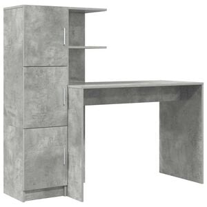vidaXL Bureau Gris b&eacute;ton 133,5 x 50 x 124 cm 2 pc