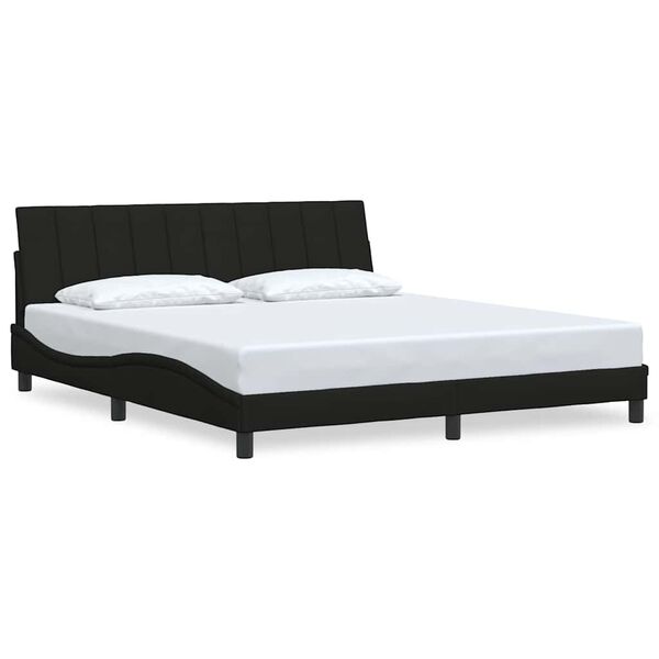 vidaXL Cadre de lit sans matelas Hanko noir 180x200 cm tissu