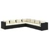vidaXL Salon de jardin 7 pcs avec coussins R&eacute;sine tress&eacute;e Noir