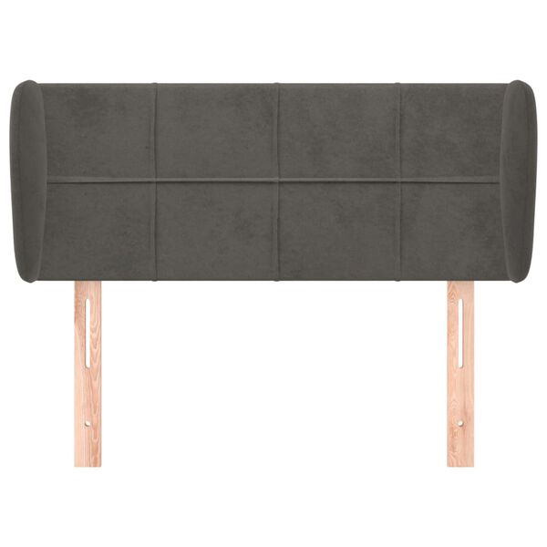 vidaXL T&ecirc;te de lit avec oreilles Gris fonc&eacute; 83x23x78/88 cm Velours