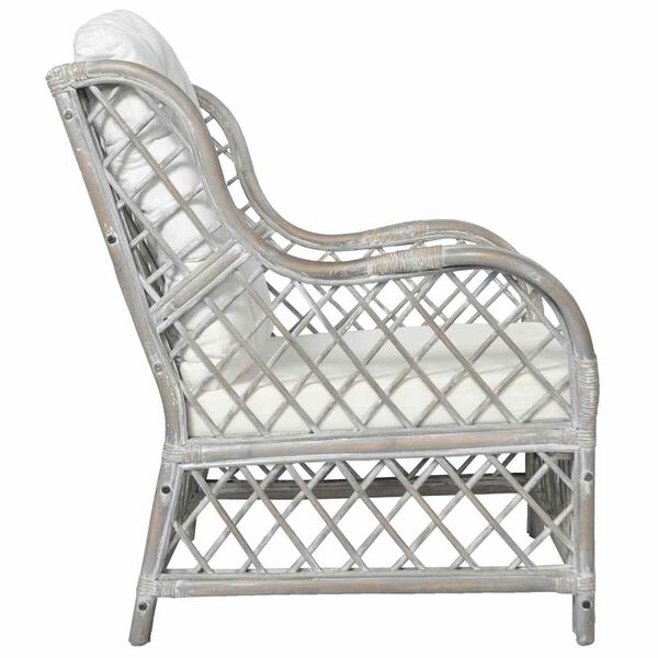 vidaXL Canap&eacute; avec coussin Gris Rotin naturel et lin