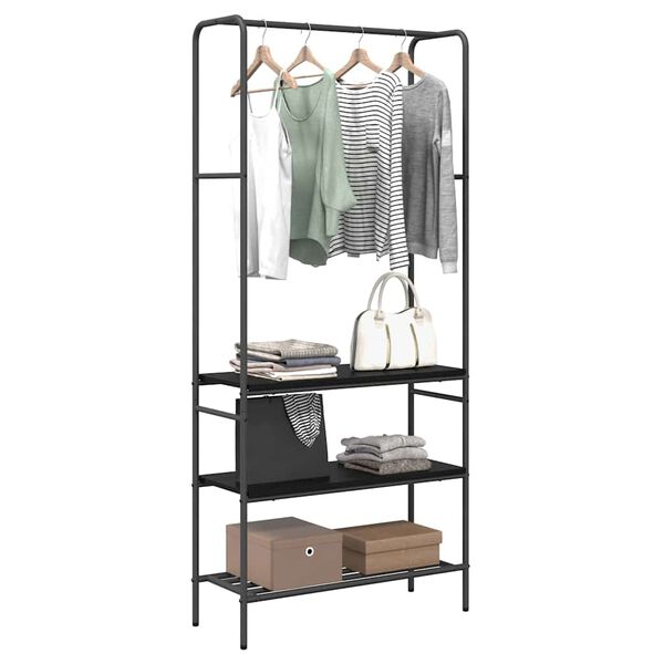 vidaXL Porte-vêtements Chêne noir 77 x 30 x 171 cm Bois d'ingénierie