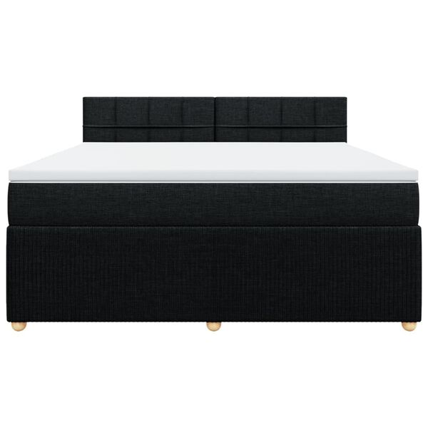 vidaXL Sommier &agrave; lattes de lit avec matelas Noir 180x200 cm Tissu