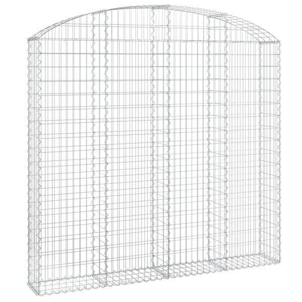vidaXL Panier de gabions arqu&eacute; 200x30x180/200 cm Fer galvanis&eacute;