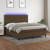 vidaXL Sommier &agrave; lattes de lit matelas et LED Marron fonc&eacute; 180x200cm