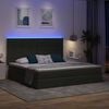 vidaXL Lit avec rangement et LED Gris fonc&eacute; 200 x 200 cm Polyester