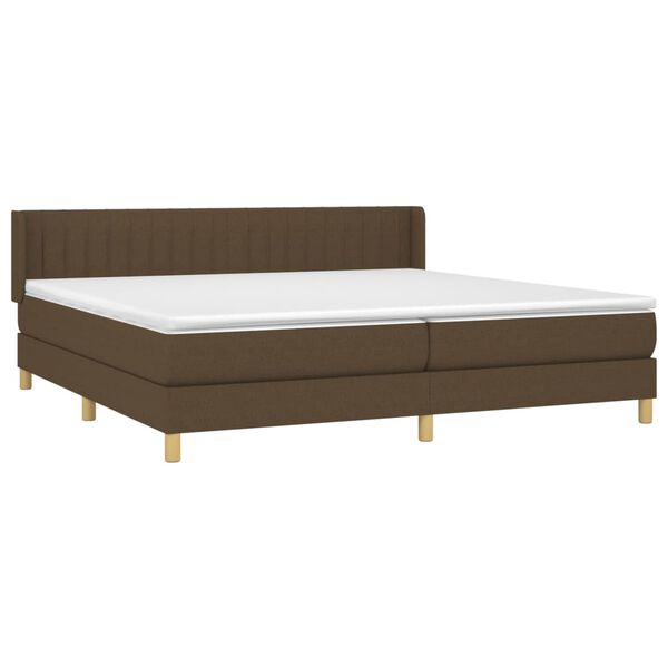 vidaXL Sommier &agrave; lattes de lit avec matelas Marron fonc&eacute; 200x200 cm