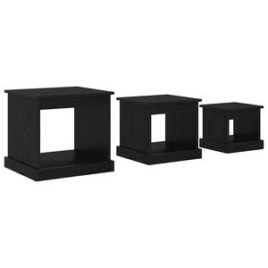 vidaXL Table basse 3 pcs Ch&ecirc;ne noir Bois d'ing&eacute;nierie