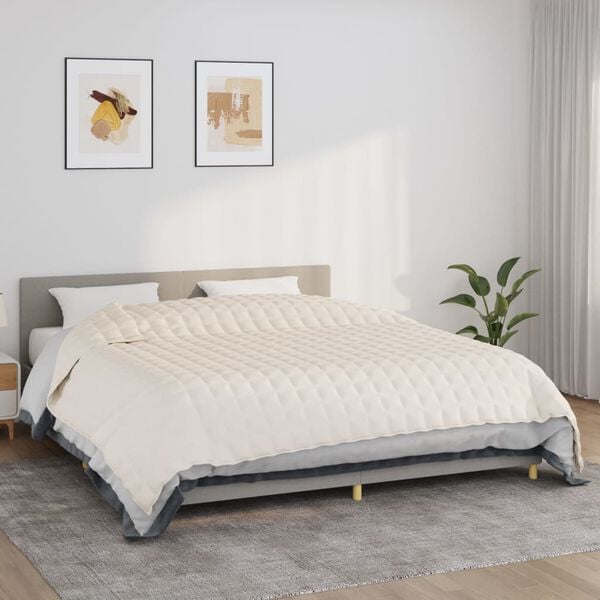 vidaXL Couverture lest&eacute;e Cr&egrave;me clair 235x290 cm 15 kg Tissu