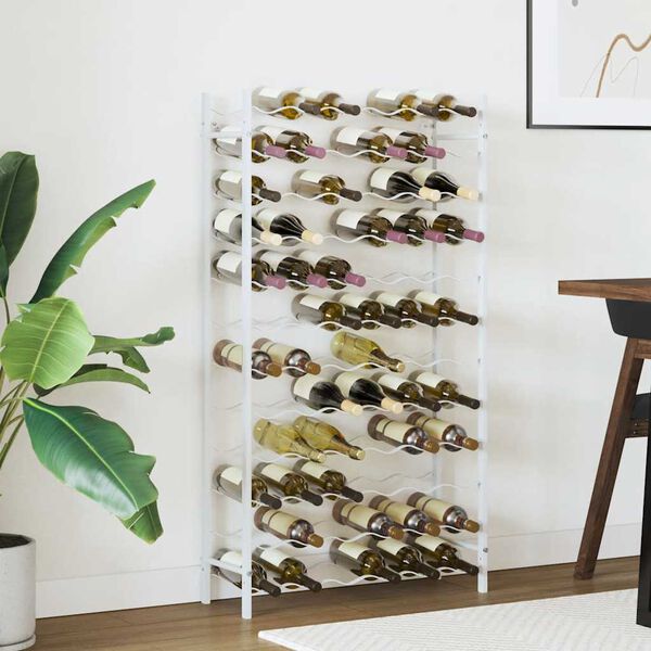vidaXL Casier &agrave; bouteilles pour 72 bouteilles Blanc M&eacute;tal